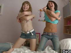TubeWish presents: Lesbian teen couple seduce a guy