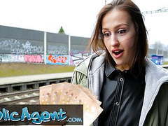 TubeWish presents: Public agent train station smoker gets her tits out to pay