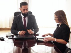 TubeWish presents: Erotic fucking in the office with gorgeous secretary eveline dellai