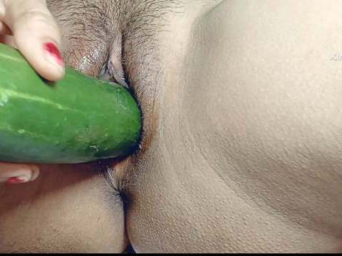 TubeWish presents: I can't get any where big black cock so my small pussy fucked by big cucumber  in hindi