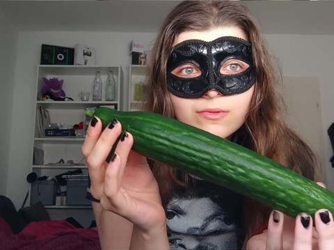 TubeWish presents: 18yo teen fucks huge cucumber!!!  small tits, shy teeny, perfect body  amateur teen