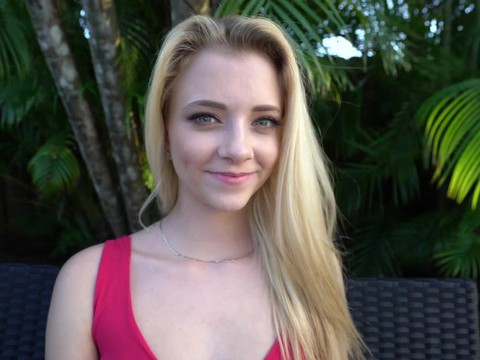 TubeWish presents: Blonde neighbor riley star wants into the pool and offers her pussy